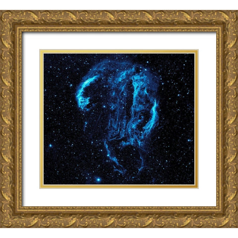 Ultraviolet image of the Cygnus Loop Nebula Gold Ornate Wood Framed Art Print with Double Matting by NASA