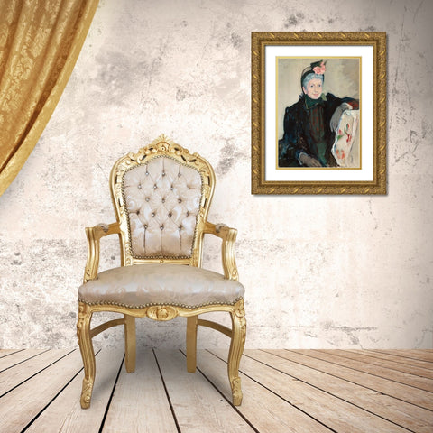 Portrait of an Elderly Lady Gold Ornate Wood Framed Art Print with Double Matting by Cassatt, Mary