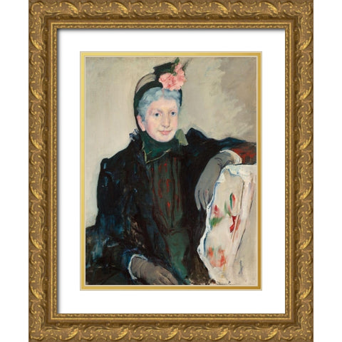 Portrait of an Elderly Lady Gold Ornate Wood Framed Art Print with Double Matting by Cassatt, Mary
