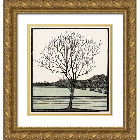 Bald treeÂ  Gold Ornate Wood Framed Art Print with Double Matting by De Graag, Julie
