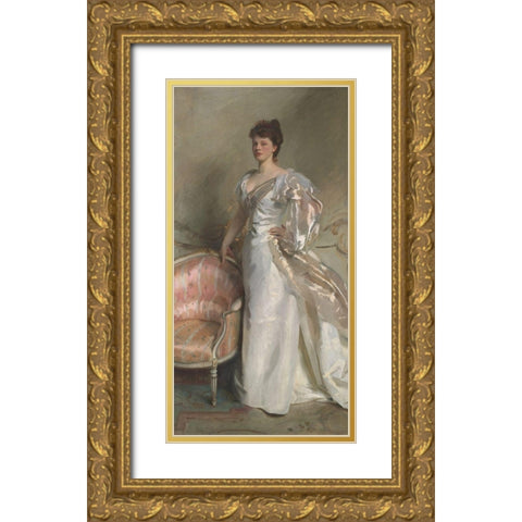 Mrs. George Swinton (Elizabeth Ebsworth) Gold Ornate Wood Framed Art Print with Double Matting by Sargent, John Singer