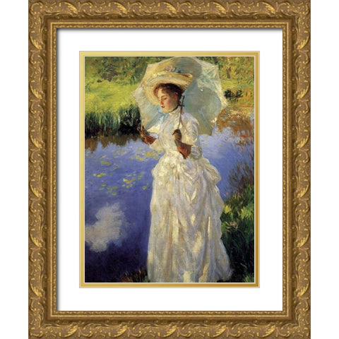 Morning Walk Gold Ornate Wood Framed Art Print with Double Matting by Sargent, John Singer