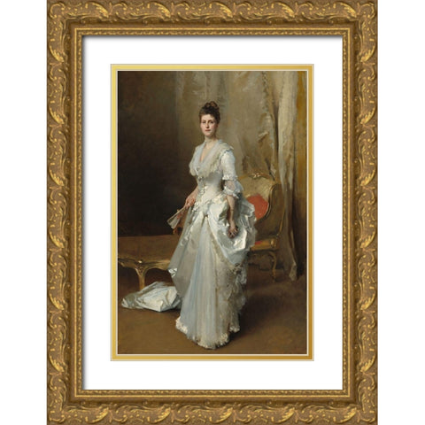 Margaret Stuyvesant Rutherfurd White (Mrs. Henry White),Â 1883 Gold Ornate Wood Framed Art Print with Double Matting by Sargent, John Singer