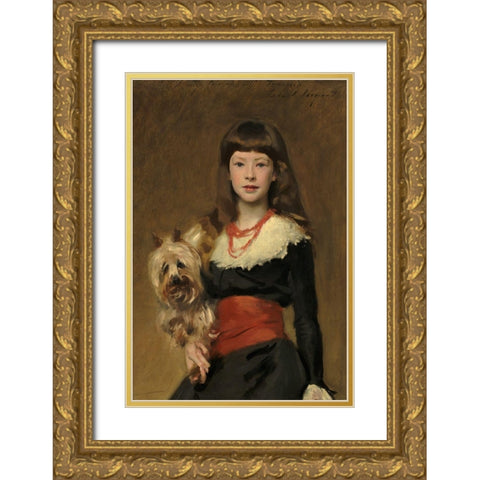 Miss Beatrice Townsend Gold Ornate Wood Framed Art Print with Double Matting by Sargent, John Singer