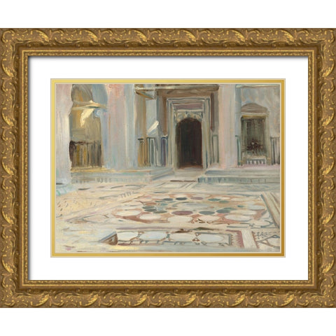 Pavement, Cairo Gold Ornate Wood Framed Art Print with Double Matting by Sargent, John Singer