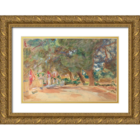 A War Memorial Gold Ornate Wood Framed Art Print with Double Matting by Sargent, John Singer