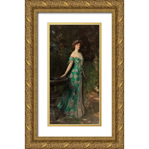 Portrait of Millicent, Duchess of Sutherland, 1904 Gold Ornate Wood Framed Art Print with Double Matting by Sargent, John Singer