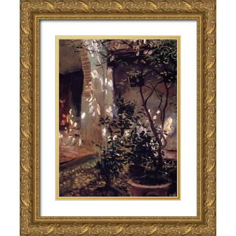 Granada Sunspots Gold Ornate Wood Framed Art Print with Double Matting by Sargent, John Singer