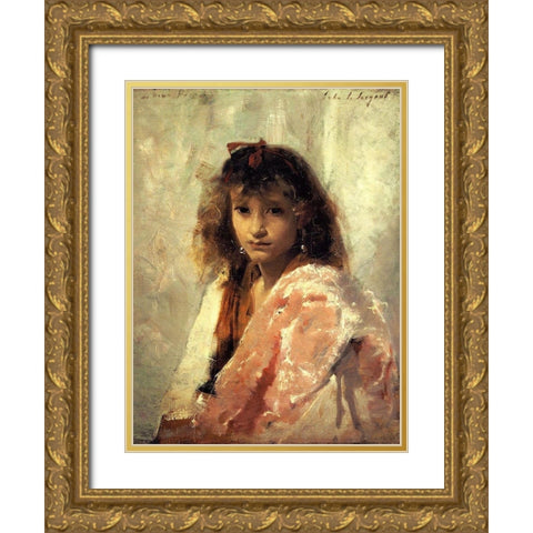 Carmela Bertagna Gold Ornate Wood Framed Art Print with Double Matting by Sargent, John Singer