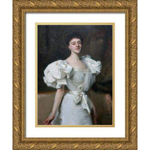 Portrait of Therese, Countess Clary Aldringen Gold Ornate Wood Framed Art Print with Double Matting by Sargent, John Singer