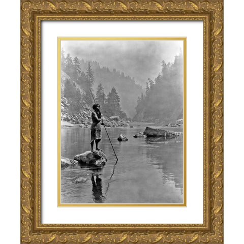 A smoky day at the Sugar Bowl, Hupa Gold Ornate Wood Framed Art Print with Double Matting by Curtis, Edward