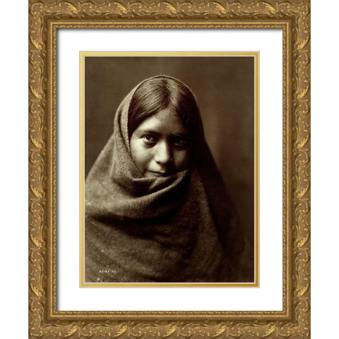 Pakit, Maricopa, 1907 Gold Ornate Wood Framed Art Print with Double Matting by Curtis, Edward