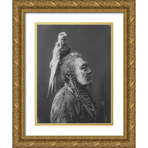 Two Whistles, Apsaroke Gold Ornate Wood Framed Art Print with Double Matting by Curtis, Edward