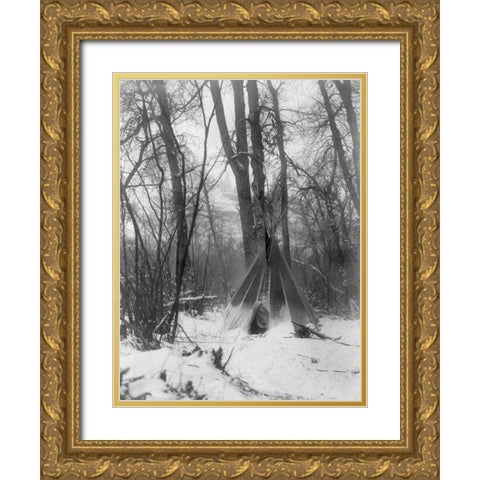 In the forest Gold Ornate Wood Framed Art Print with Double Matting by Curtis, Edward