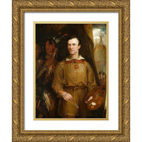 William Fisk Gold Ornate Wood Framed Art Print with Double Matting by Catlin, George
