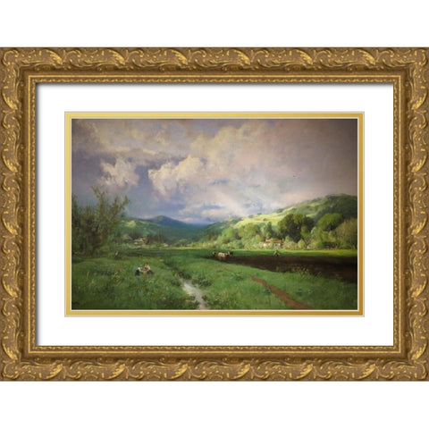 Spring in Marin County, California Gold Ornate Wood Framed Art Print with Double Matting by Keith, William