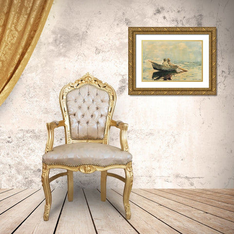 Rowboat Gold Ornate Wood Framed Art Print with Double Matting by Homer, Winslow