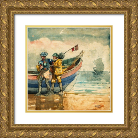 The Return, Tynemouth Gold Ornate Wood Framed Art Print with Double Matting by Homer, Winslow