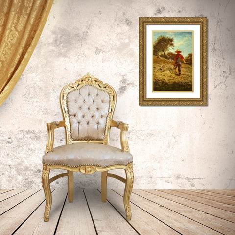 Haymaking Gold Ornate Wood Framed Art Print with Double Matting by Homer, Winslow