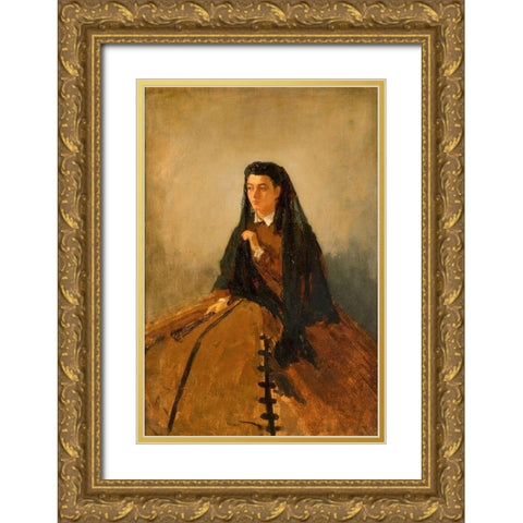 Portrait of Pauline Gold Ornate Wood Framed Art Print with Double Matting by Homer, Winslow