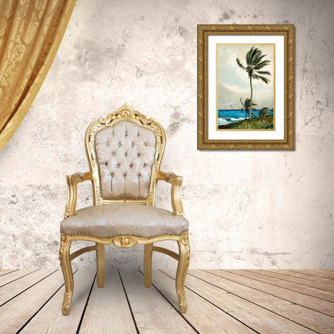 Palm Tree, Nassau Gold Ornate Wood Framed Art Print with Double Matting by Homer, Winslow