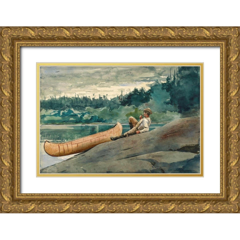 The Guide Gold Ornate Wood Framed Art Print with Double Matting by Homer, Winslow