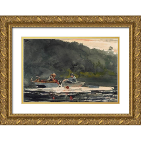The End of the Hunt Gold Ornate Wood Framed Art Print with Double Matting by Homer, Winslow
