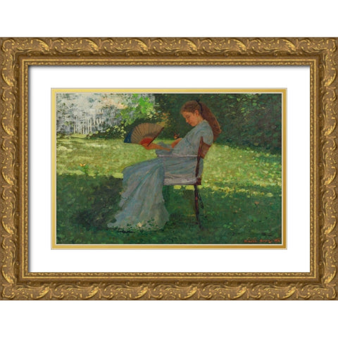 The Butterfly Gold Ornate Wood Framed Art Print with Double Matting by Homer, Winslow