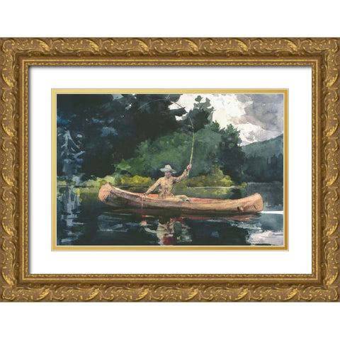 The North Woods Gold Ornate Wood Framed Art Print with Double Matting by Homer, Winslow
