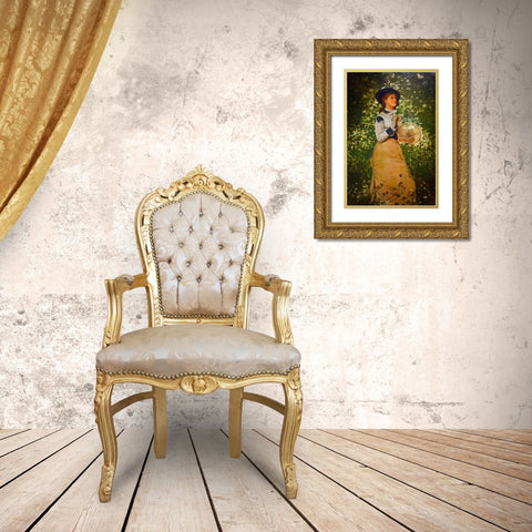 Butterflies Gold Ornate Wood Framed Art Print with Double Matting by Homer, Winslow