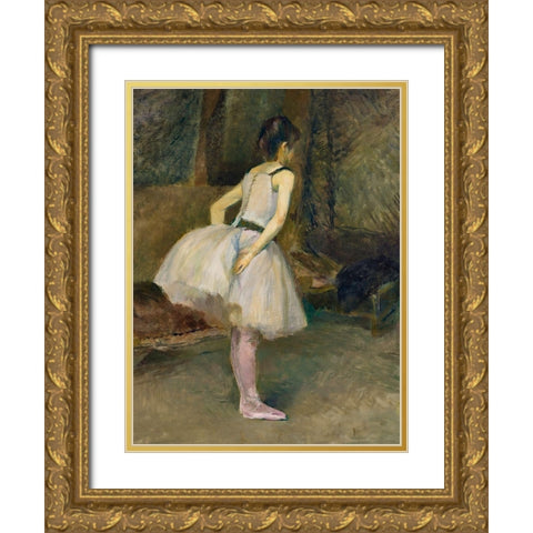 Dancer Gold Ornate Wood Framed Art Print with Double Matting by Toulouse-Lautrec, Henri de