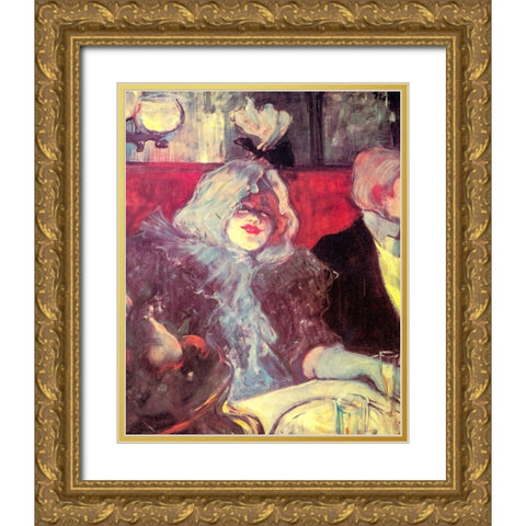 In a private room at the Rat mort Gold Ornate Wood Framed Art Print with Double Matting by Toulouse-Lautrec, Henri de