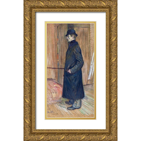 Gaston Bonnefoy Gold Ornate Wood Framed Art Print with Double Matting by Toulouse-Lautrec, Henri de