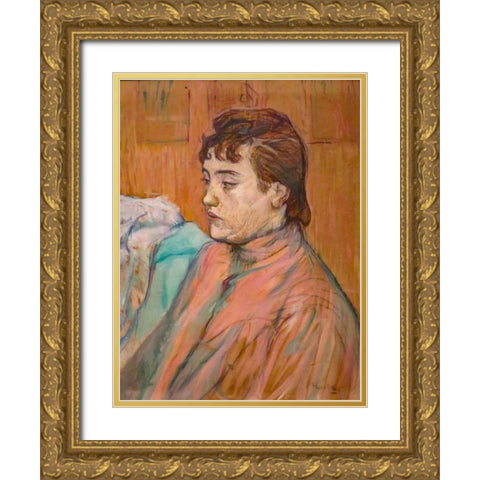 The Streetwalker Gold Ornate Wood Framed Art Print with Double Matting by Toulouse-Lautrec, Henri de