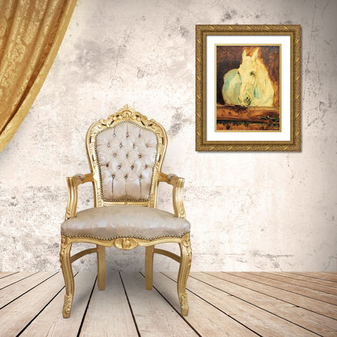 The Grey Horse Gold Ornate Wood Framed Art Print with Double Matting by Toulouse-Lautrec, Henri de