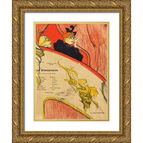 Le Missionnaire Gold Ornate Wood Framed Art Print with Double Matting by Toulouse-Lautrec, Henri de