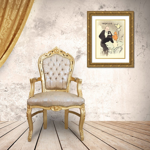 Wisdom Sagesse Gold Ornate Wood Framed Art Print with Double Matting by Toulouse-Lautrec, Henri de
