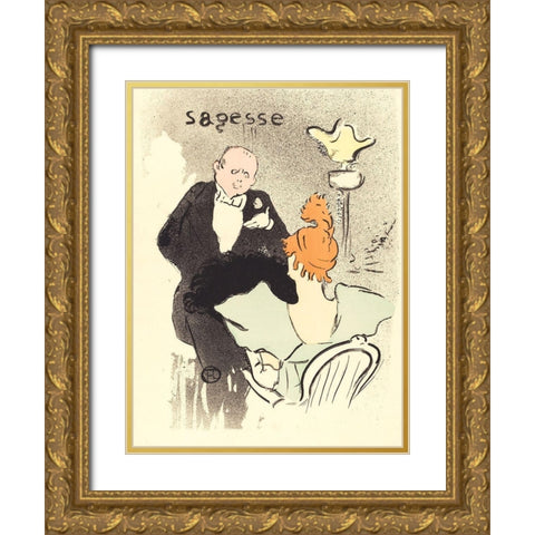 Wisdom Sagesse Gold Ornate Wood Framed Art Print with Double Matting by Toulouse-Lautrec, Henri de