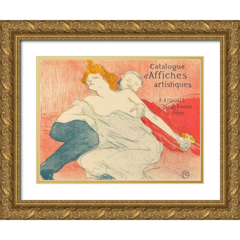 Debauchery Gold Ornate Wood Framed Art Print with Double Matting by Toulouse-Lautrec, Henri de