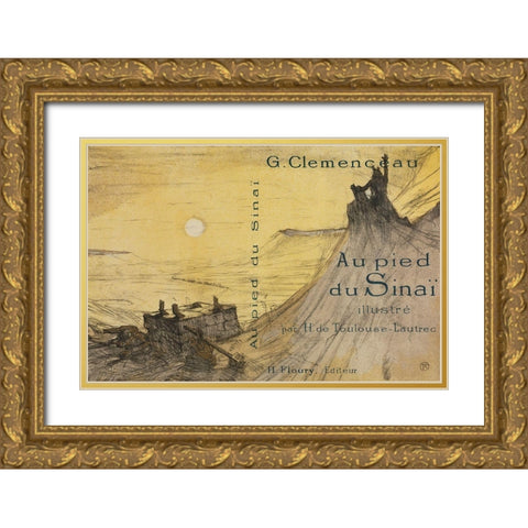 Au pied du Sinai Couverture Gold Ornate Wood Framed Art Print with Double Matting by Toulouse-Lautrec, Henri de