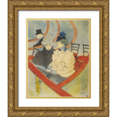 The great lodge Gold Ornate Wood Framed Art Print with Double Matting by Toulouse-Lautrec, Henri de