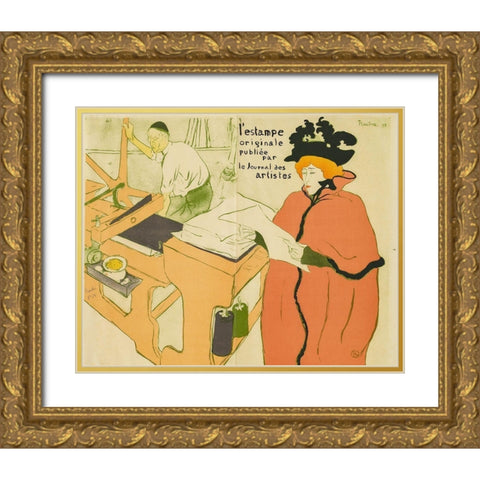Cover for Lestampe originale Gold Ornate Wood Framed Art Print with Double Matting by Toulouse-Lautrec, Henri de