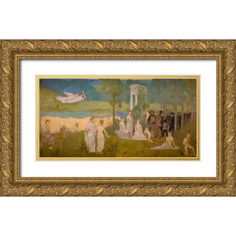 The Sacred Grove Gold Ornate Wood Framed Art Print with Double Matting by Toulouse-Lautrec, Henri de