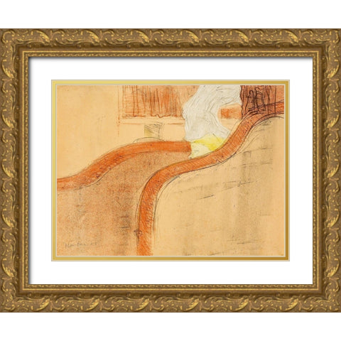 The Little Box Gold Ornate Wood Framed Art Print with Double Matting by Toulouse-Lautrec, Henri de