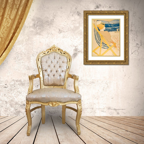 The Passenger in Cabin 54 Gold Ornate Wood Framed Art Print with Double Matting by Toulouse-Lautrec, Henri de