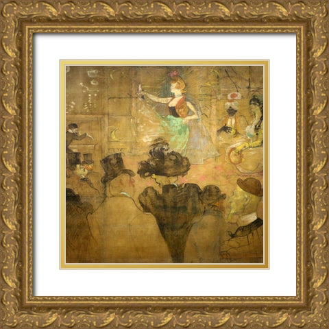 La Danza Moresca Gold Ornate Wood Framed Art Print with Double Matting by Toulouse-Lautrec, Henri de