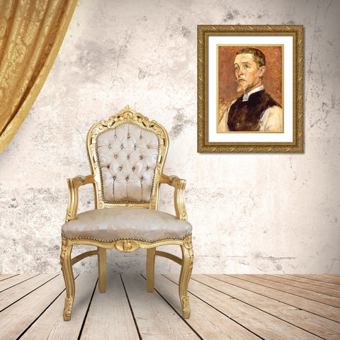 Albert Rene Grenier Gold Ornate Wood Framed Art Print with Double Matting by Toulouse-Lautrec, Henri de