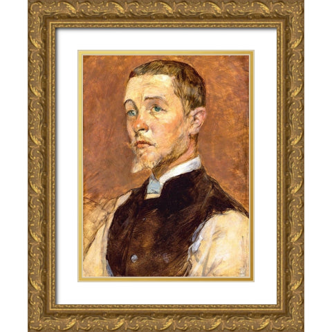 Albert Rene Grenier Gold Ornate Wood Framed Art Print with Double Matting by Toulouse-Lautrec, Henri de