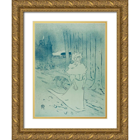 Le Tocsin Gold Ornate Wood Framed Art Print with Double Matting by Toulouse-Lautrec, Henri de