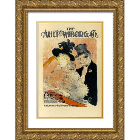 At the Concert Vintage Poster Gold Ornate Wood Framed Art Print with Double Matting by Toulouse-Lautrec, Henri de